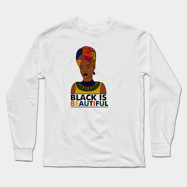 Black is Beautiful, African Pride Long Sleeve T-Shirt by dukito